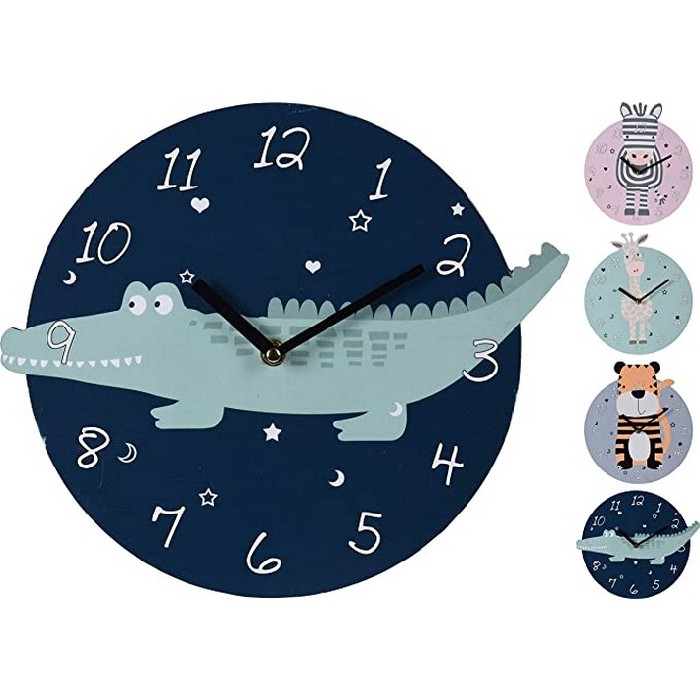 kids-and-stationery/kids-accessories-deco/wall-clock-mdf-animal-26cm-4assorted