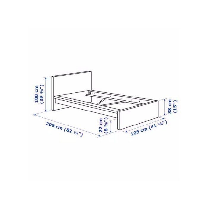Ikea Malm Bed Frame High White 90X200 Cm Individual Pieces