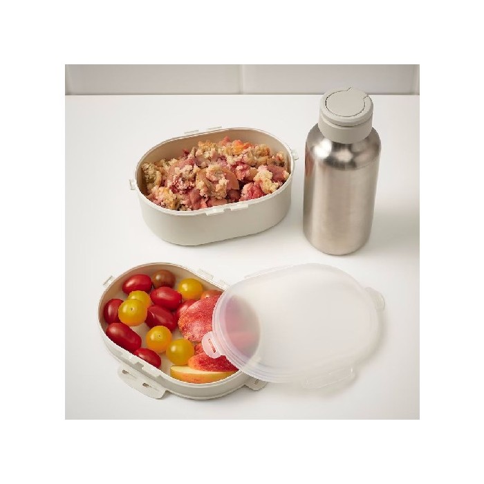Ikea Utbjuda Stackable Lunch Box For Dry Food Light Grey Beige Food