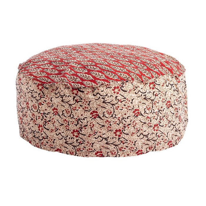 living/seating-accents/bizzotto-lorient-red-with-leaf-small-flower-pouf