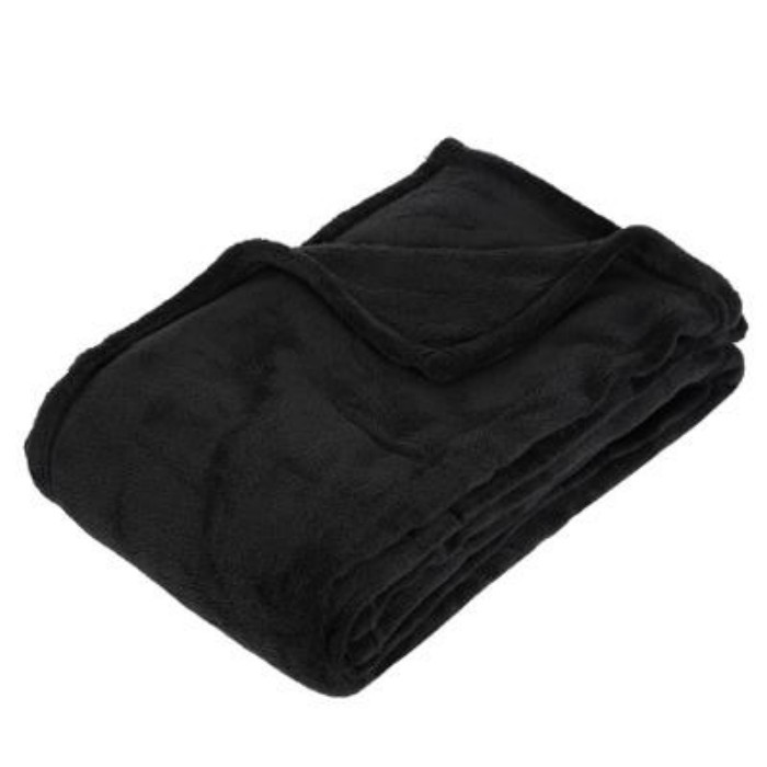 household-goods/blankets-throws/atmosphera-black-plaid-blanket-microfibre