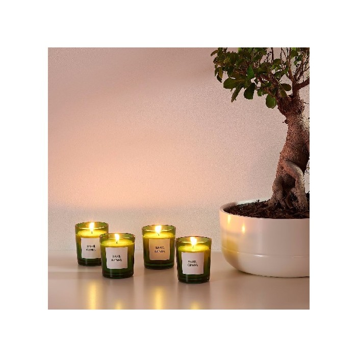 home-decor/candles-home-fragrance/ikea-set-of-4-ringlad-scented-candles-basilgreen-20hr-burn-time