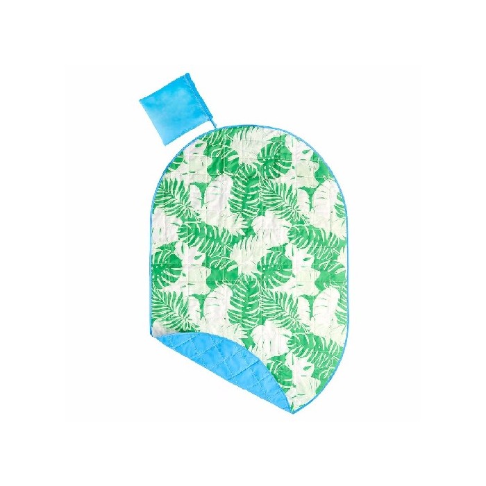 Ikea Strandon Picnic Blanket White Greenleaf Pattern 112X168cm Beach