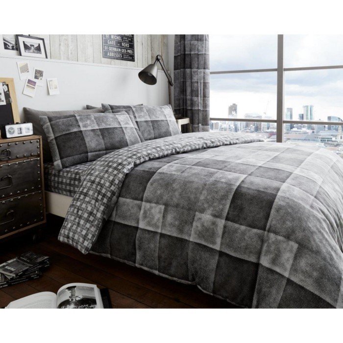 household-goods/bed-linen/printed-duvet-set-denim-check-super-king-grey-12sets