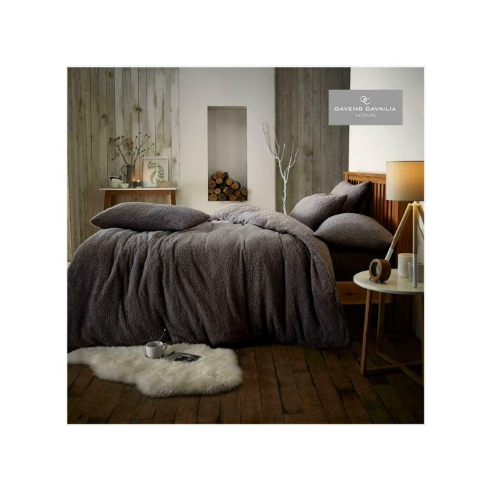 household-goods/bed-linen/teddy-plain-duvet-set-double-charcoal