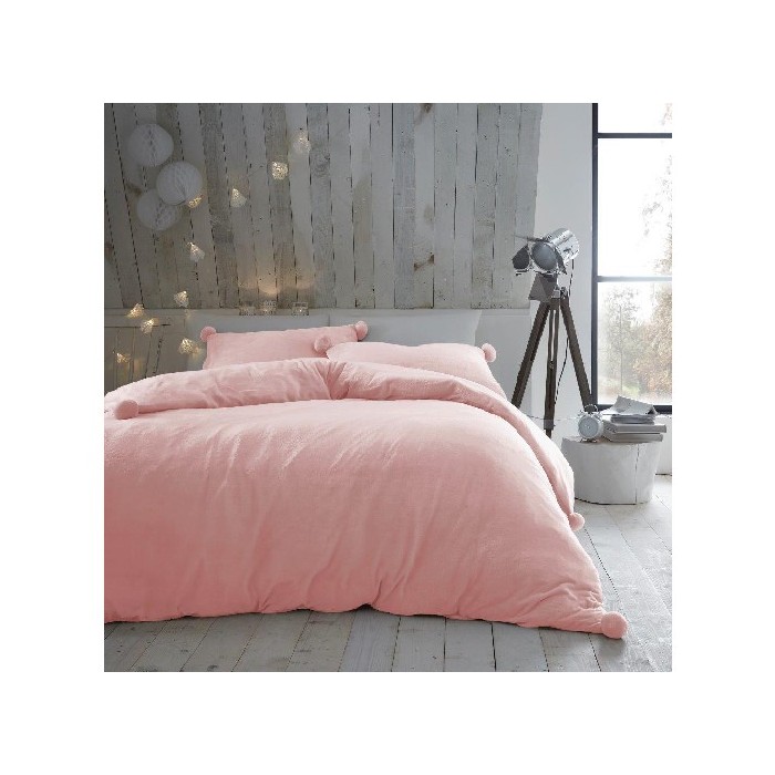 household-goods/bed-linen/pom-pom-duvet-set-heather-fleece-king-pink