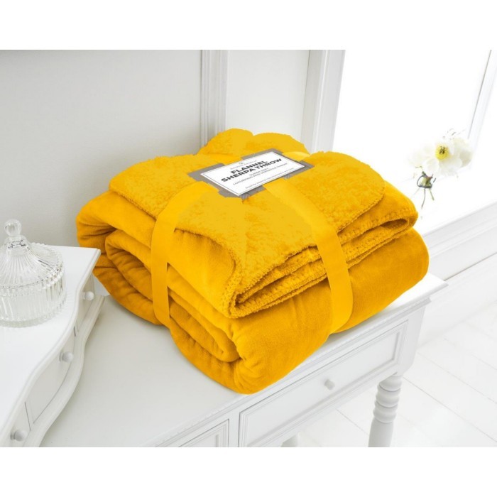 taflannelsherpathrow200x240ochre blanketsthrows household