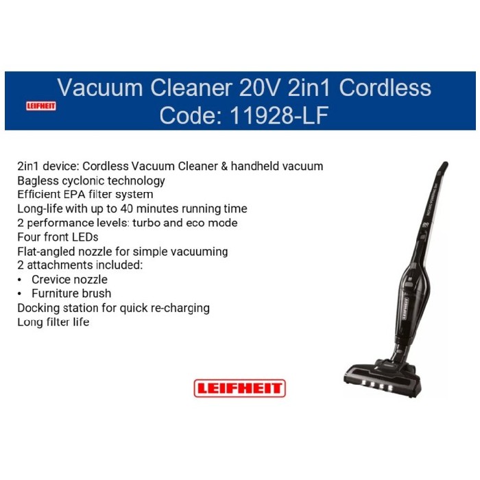 small-appliances/vacuums-steamers/leifheit-cordless-vacuum-cleaner-black-2-in-1-20v