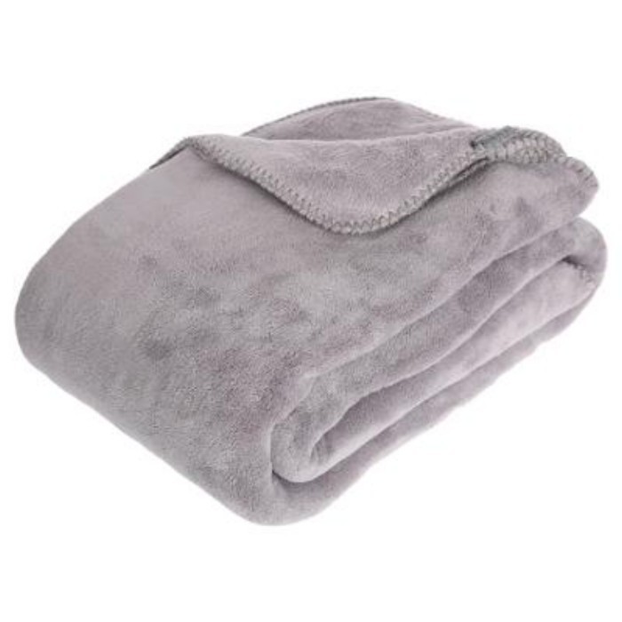 Atmosphera Microplush Blanket Grey Blankets Throws Household Goods