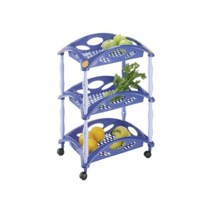 kitchenware/racks-holders-trollies/plastic-trolley-3-tiers-blue-47cmx-67cm