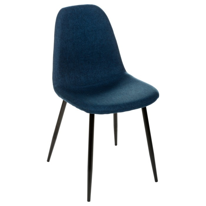 Atmosphera Tyka Dining Chair Black Legs Fabric Navy Blue Dining Chairs