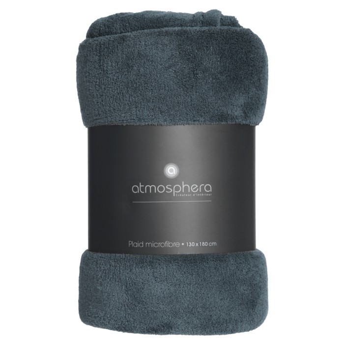 Atmosphera Microplush Throw 130 X 180 Cm Blue Blankets Throws Household