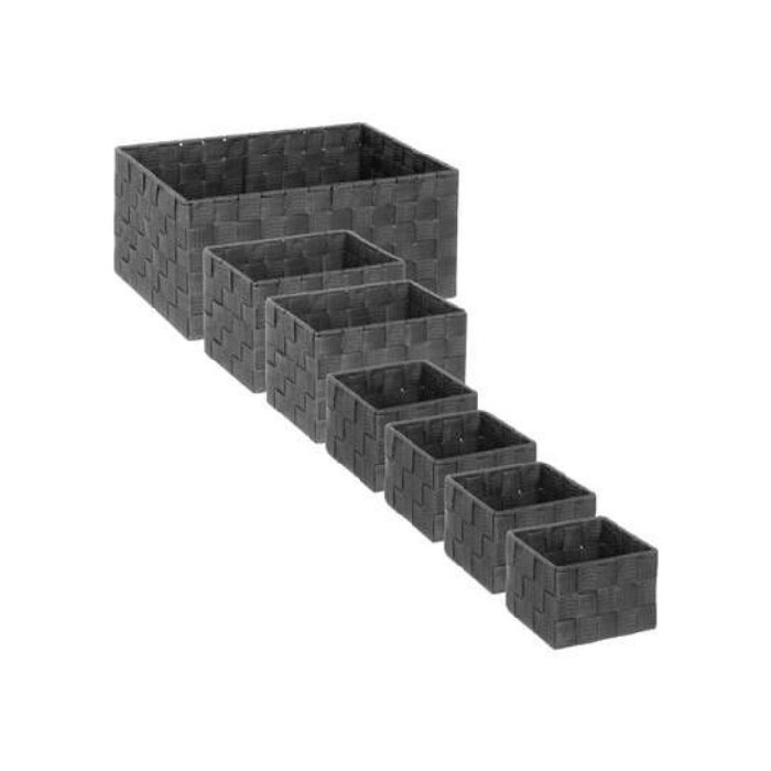 5Five Storage Boxes Dark Grey Set Of 7 Sizes Bathroom Storage Shelving