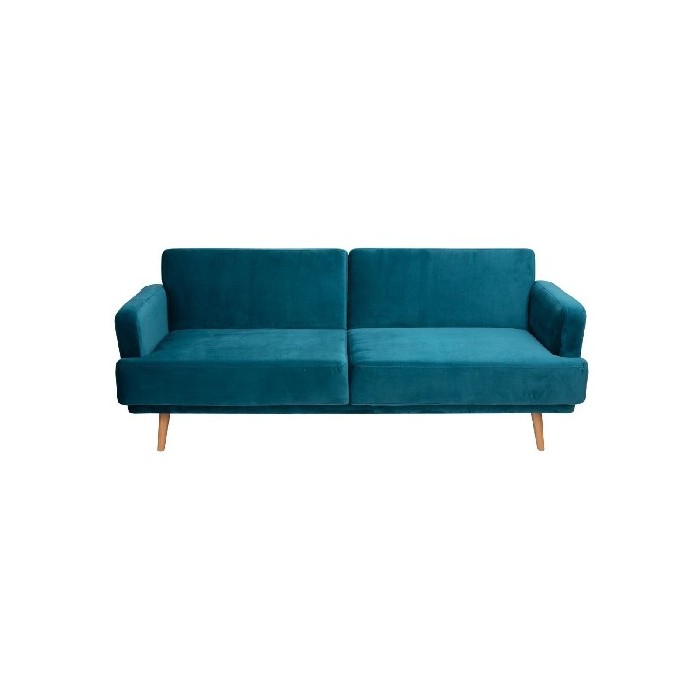 Atmosphera Jack Sofa Bed 3 Seater Velvet Duck Blue Sofa Beds Sofas