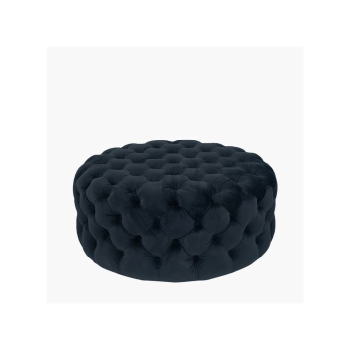 living/seating-accents/vittoria-black-velvet-round-buttoned-pouffe