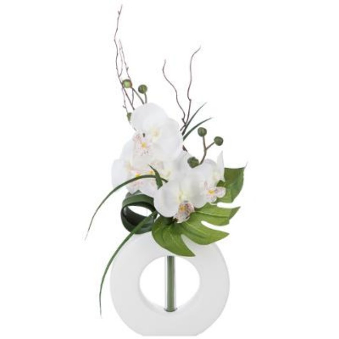 home-decor/vases/atmosphera-white-ceramic-vase-with-orchid-h44cm