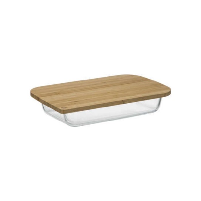 kitchenware/food-storage/5five-glass-rectangle-dish-with-bamboo-lid-29cm-x-18cm