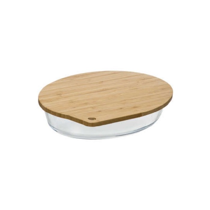 kitchenware/food-storage/5five-glass-oval-dish-with-bamboo-lid-30cm-x-21cm