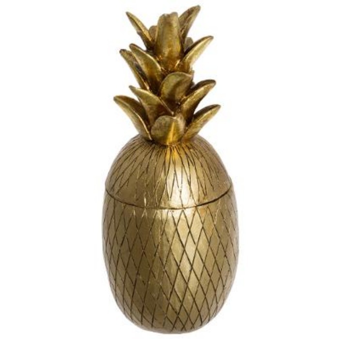 home-decor/decorative-ornaments/atmosphera-pineapple-box-resin-gold-h24cm