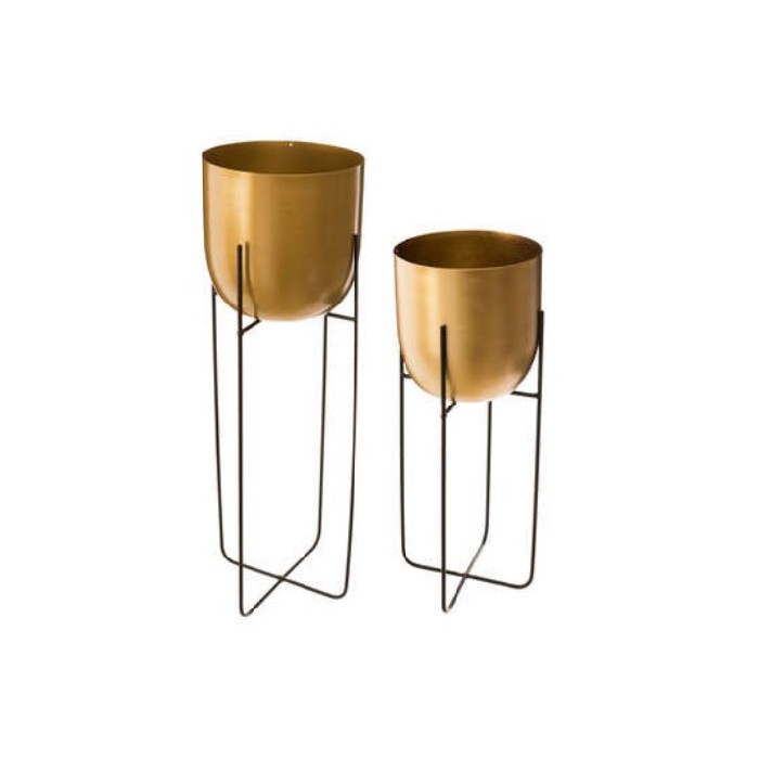 home-decor/indoor-pots-plant-stands/gold-metal-pot-x2-with-stand