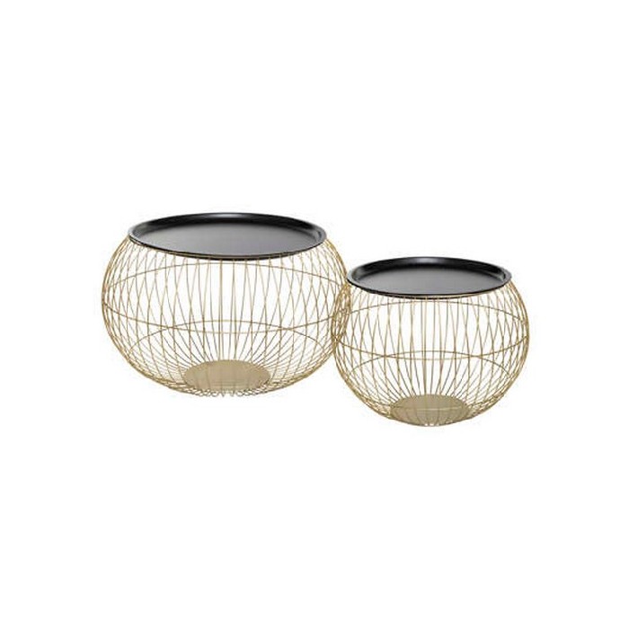 Alya Gold Met Side Table X2 Coffee Tables Living The Atrium