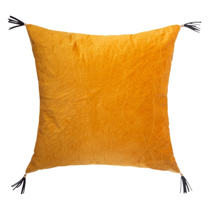 home-decor/cushions/atmosphera-cushion-vel-stit-leaf-yellow-40x40