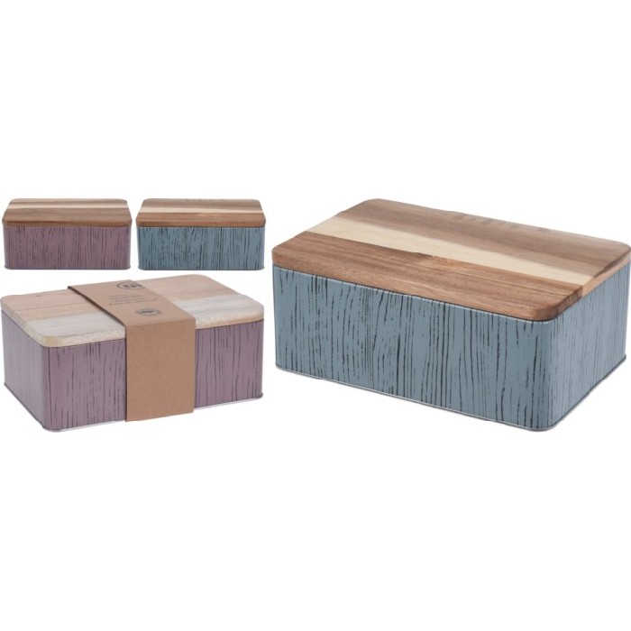 Promo Storage Tin With Acacia Lid Food Storage Kitchenware The Atrium