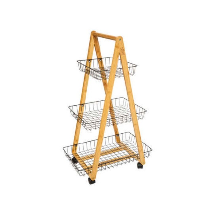 kitchenware/racks-holders-trollies/5five-trolley-on-wheels-3-tiers-54cm-x-34cm-x-88cm