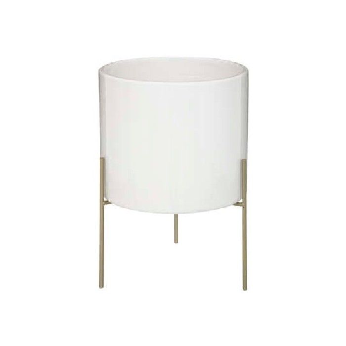 home-decor/indoor-pots-plant-stands/subli-white-metal-ceramic-pot-d19cm
