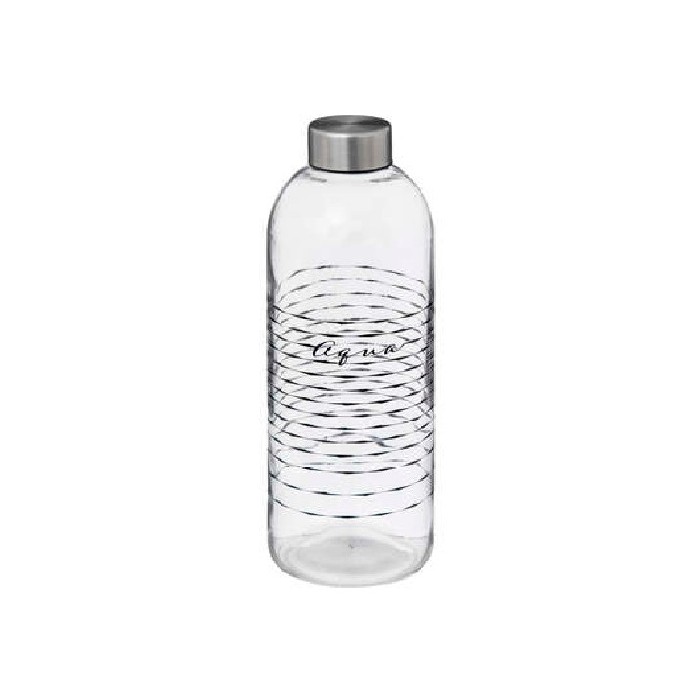 tableware/carafes-jugs-bottles/5five-bottle-glass-and-stainless-steel-1l-aqua