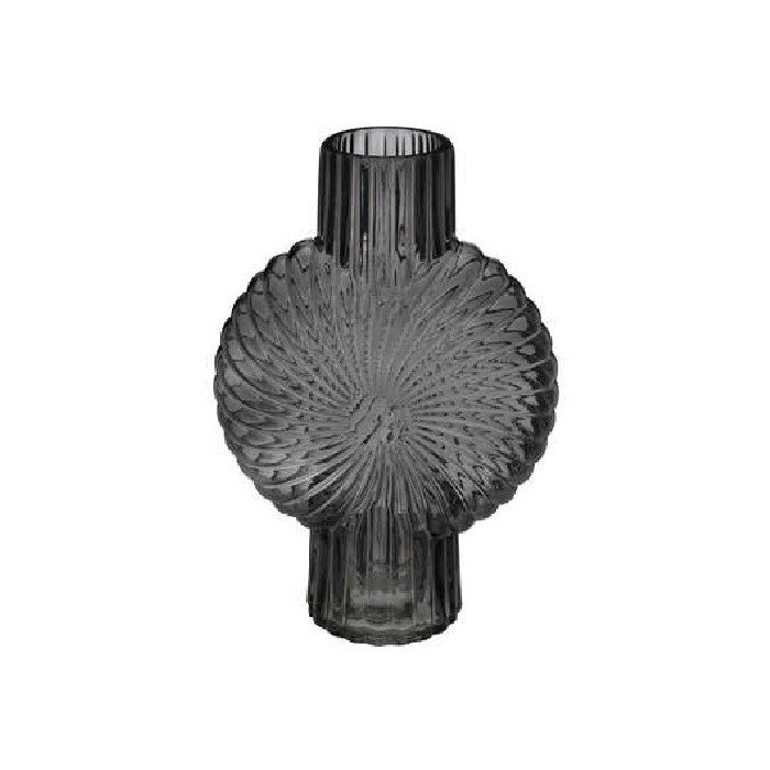 home-decor/vases/glass-shell-vase-grey-h32cm