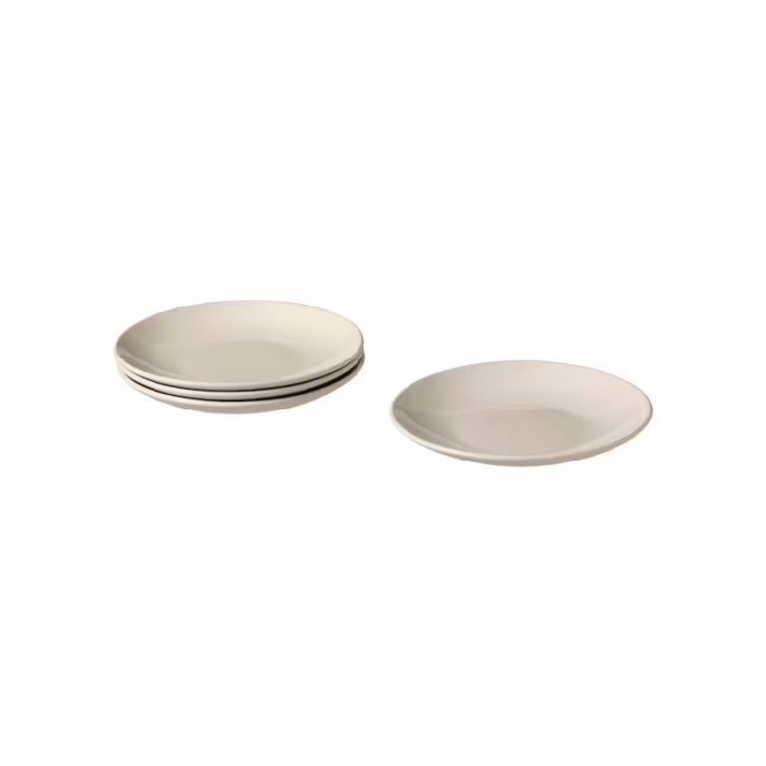 tableware/plates-bowls/ikea-pack-of-4-fargklar-side-plates-glossy-beige-20cm