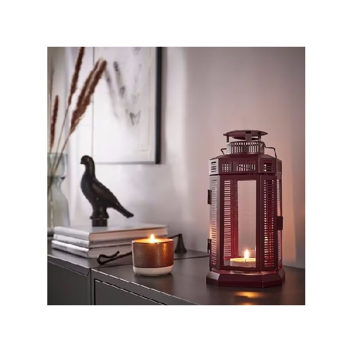home-decor/candle-holders-lanterns/ikea-enrum-lantern-for-block-candle-insideoutside-brown-red-28cm