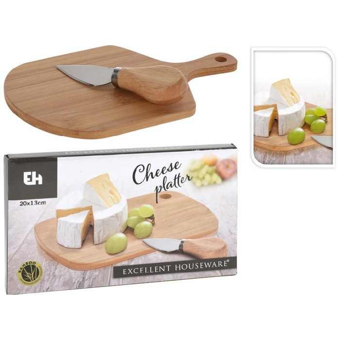 tableware/serveware/excellent-houseware-cheese-board-set-with-knife-bamboo