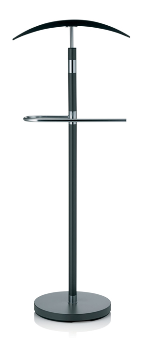 Black Chromed Metal/MDF ZELLER-PRESENT Valet Stand 