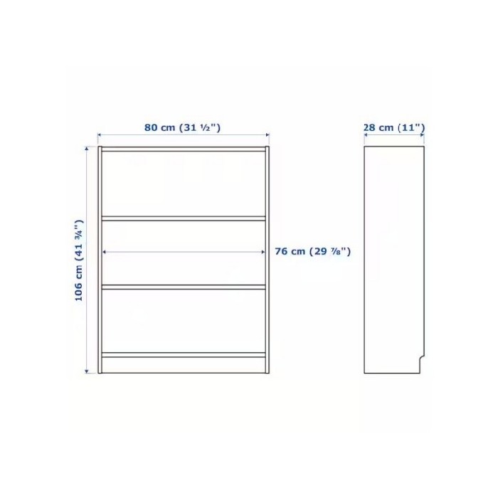 office/bookcases-cabinets/ikea-billy-bookcase-white-80x28x106cm