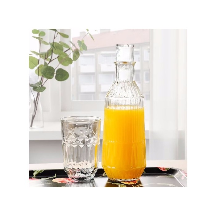 tableware/carafes-jugs-bottles/ikea-sallskaplig-carafe-with-stopper-clear-glasspatterned
