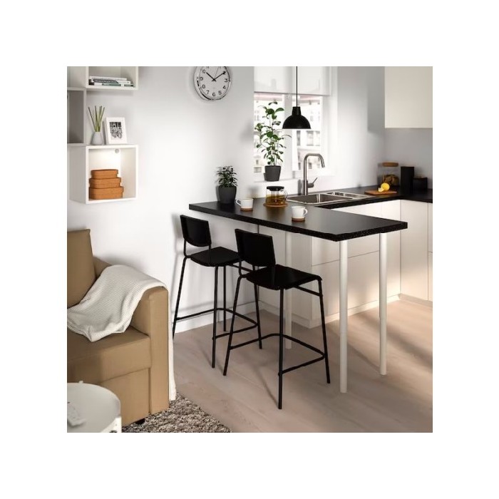 Ikea Stig Bar Stool With Backrest Blackblack 63Cm Dining Stools