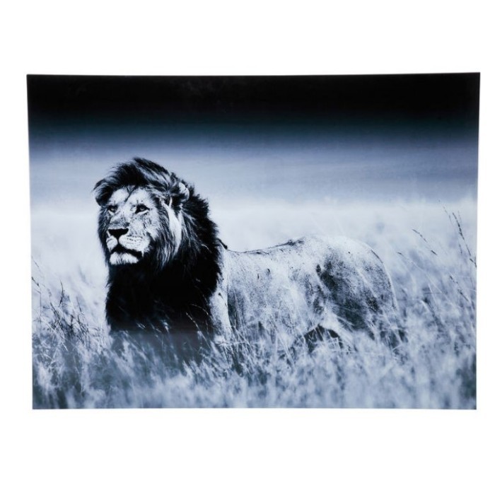 Promo Kare Picture Glass Lion King Standing 120Cm X 160Cm Wall Decor