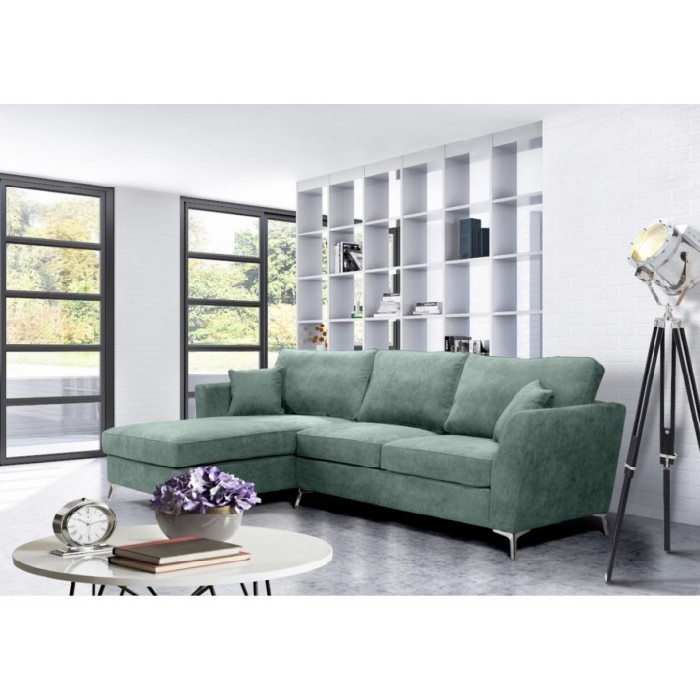 Bonita L Shape Sofa Left Facing Upholstered In Soro 34 Light Aqua