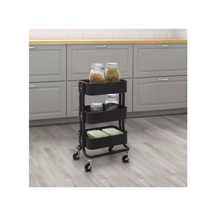 kitchenware/racks-holders-trollies/ikea-rashult-serving-trolley-black-28x38x65cm