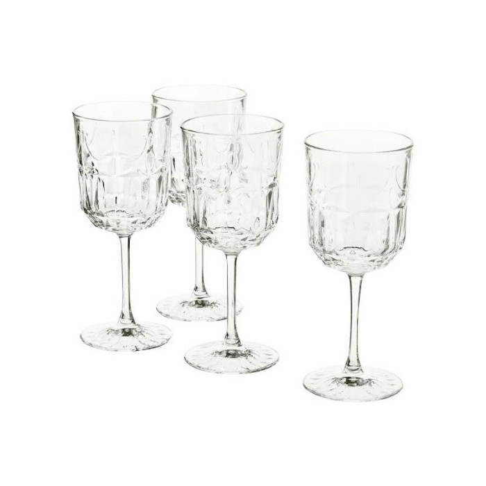 Ikea Sallskaplig Set Of 4 Wine Glasses Clearpatterned 27 Cl Glassware Tableware The Atrium