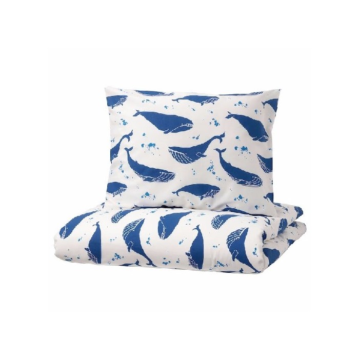 other/kids-accessories-deco/ikea-blavingad-bedding-set-2-pieces-whale-pattern-bluewhite-140x20080x80cm