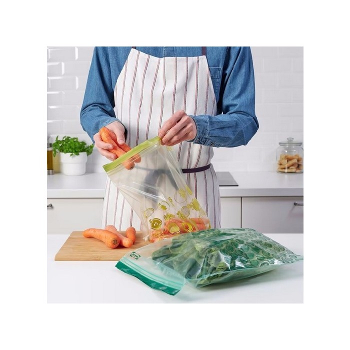 Ikea Istad Bag Resealable Patternedgreen Food Storage Kitchenware The