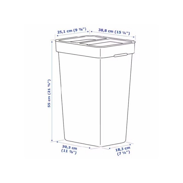 Ikea Hallbar Bin With Lid Light Grey 35 L Bins Liners Household Goods The Atrium
