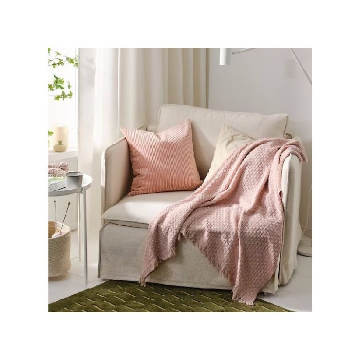 household-goods/blankets-throws/ikea-hornmal-plaid-light-pink-130x170cm