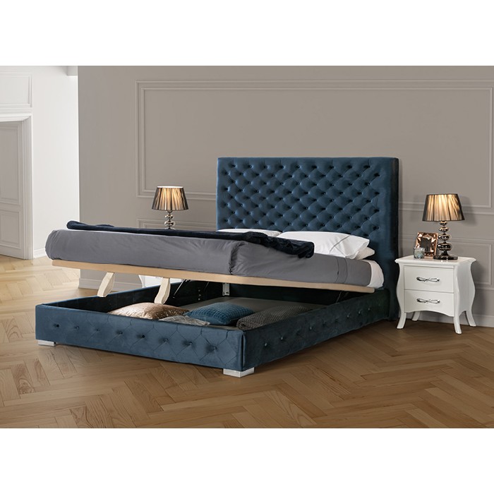 saleleonorstoragebed160x200gl41navyblue storagebeds