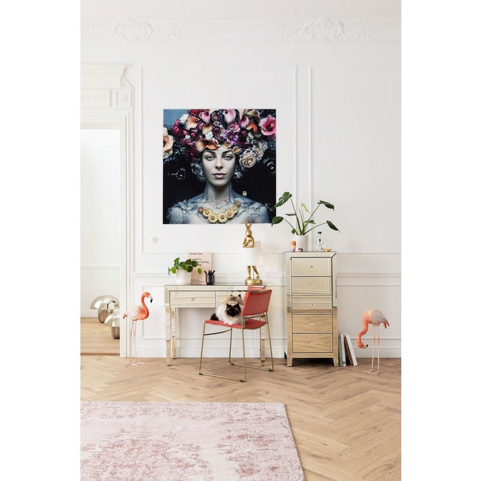 Kare Picture Glass Flower Art Lady 120X120c Wall Decor Home Decor The