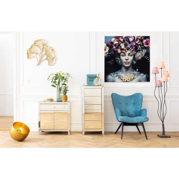 Kare Picture Glass Flower Art Lady 120X120c Wall Decor Home Decor The