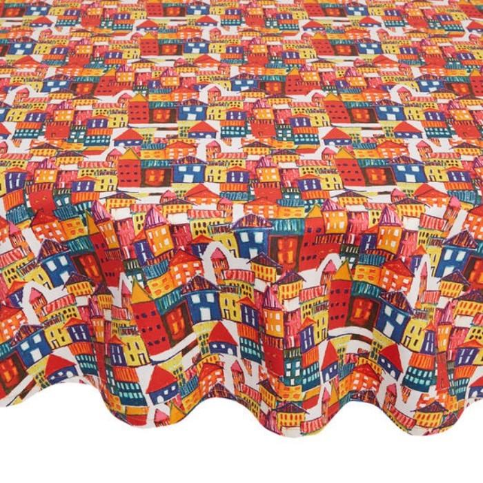 tableware/table-cloths-runners/coincasa-round-cotton-twill-tablecloth-with-house-print